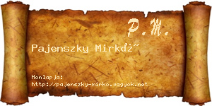 Pajenszky Mirkó névjegykártya